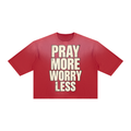 Pray More Worry Less Unisex Vintage Wash Sunfade Boxy T-Shirt